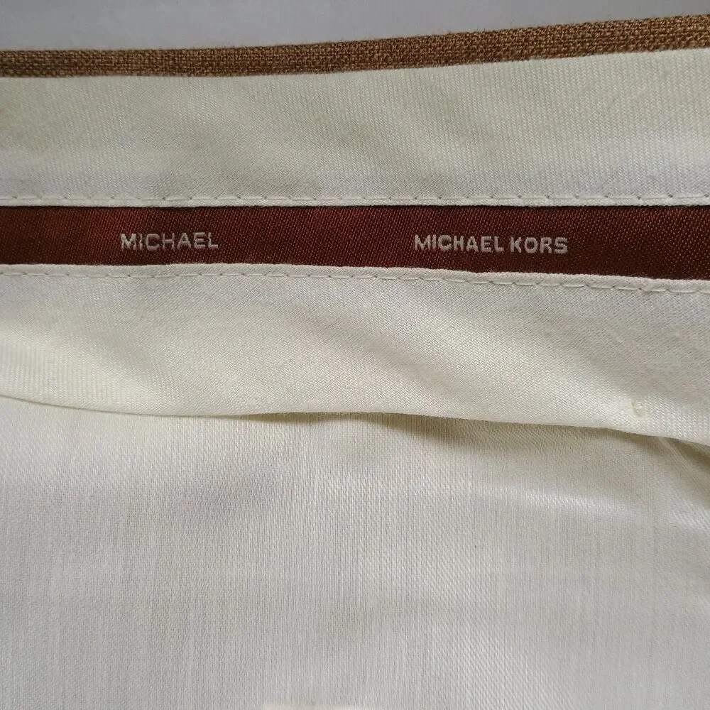 Michael Kors Dress Pants Mens Sz 37x32 (actual)Tan Silk Wool Blend